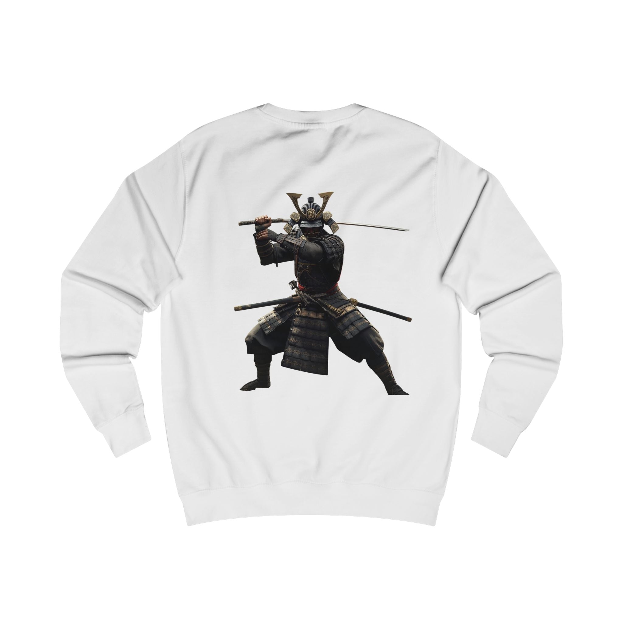Samurai Warrior Illustration Sweatshirt | Japanese Kanji Back Print