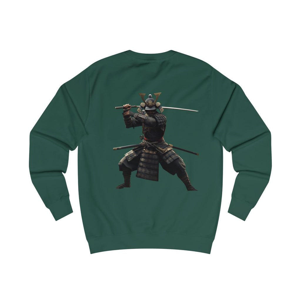 Samurai Warrior Illustration Sweatshirt | Japanese Kanji Back Print
