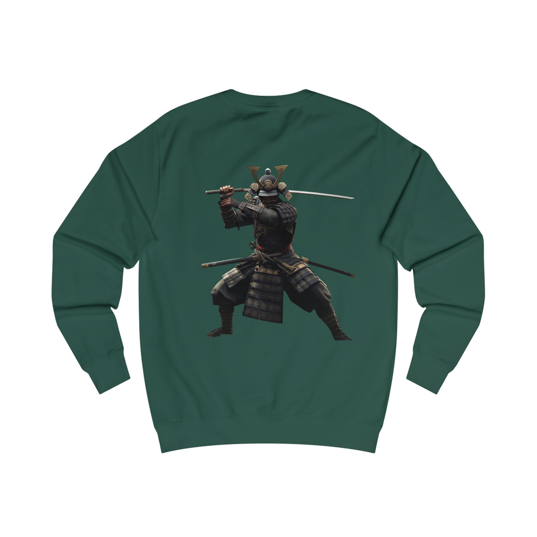 Samurai Warrior Illustration Sweatshirt | Japanese Kanji Back Print