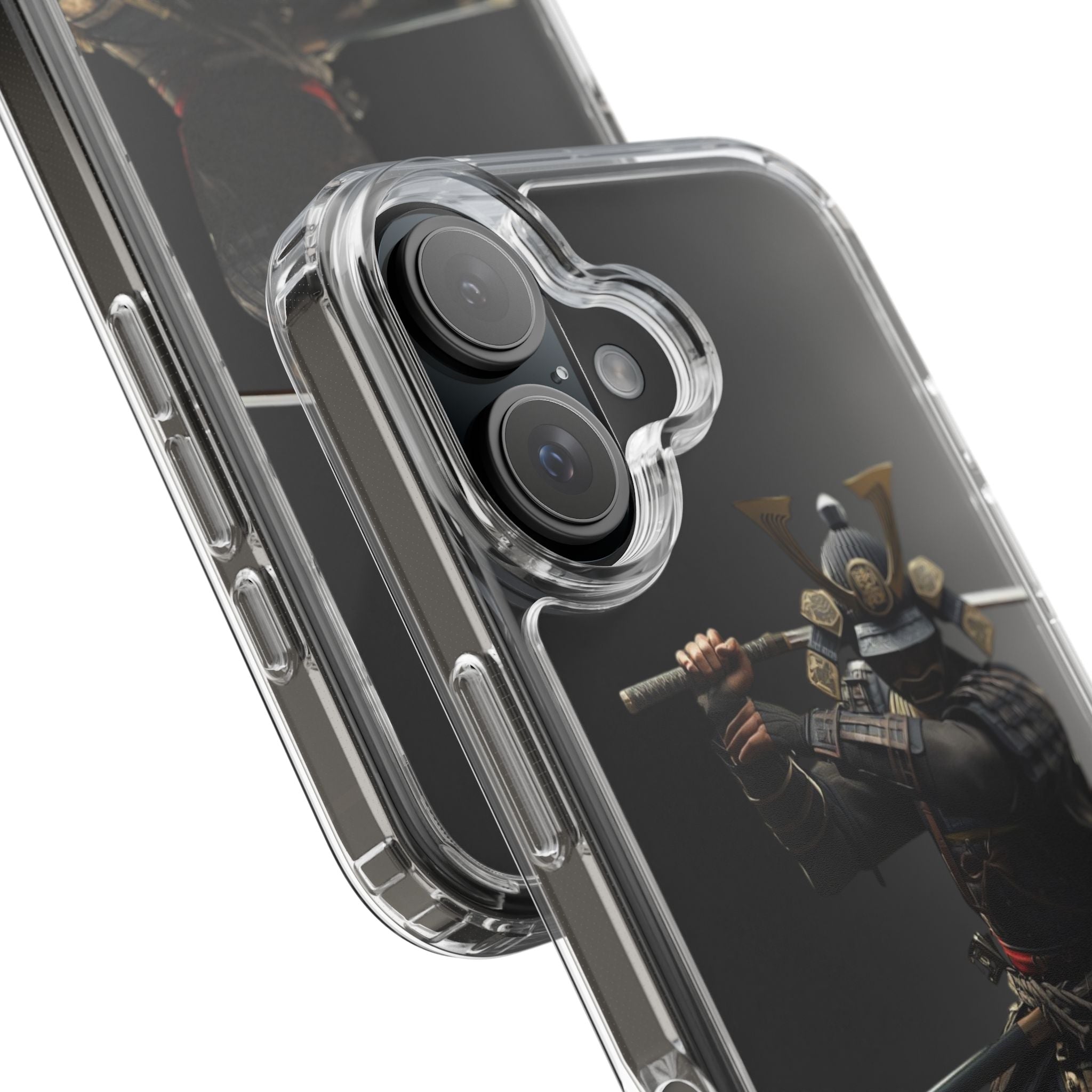 Samurai Warrior Clear Phone Case — Transparent Armor Design