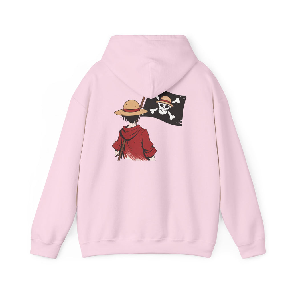 Hoodie — '自由は選択だ (Freedom is a Choice)' Luffy Straw Hat Pirate Back-Print Hooded Sweatshirt