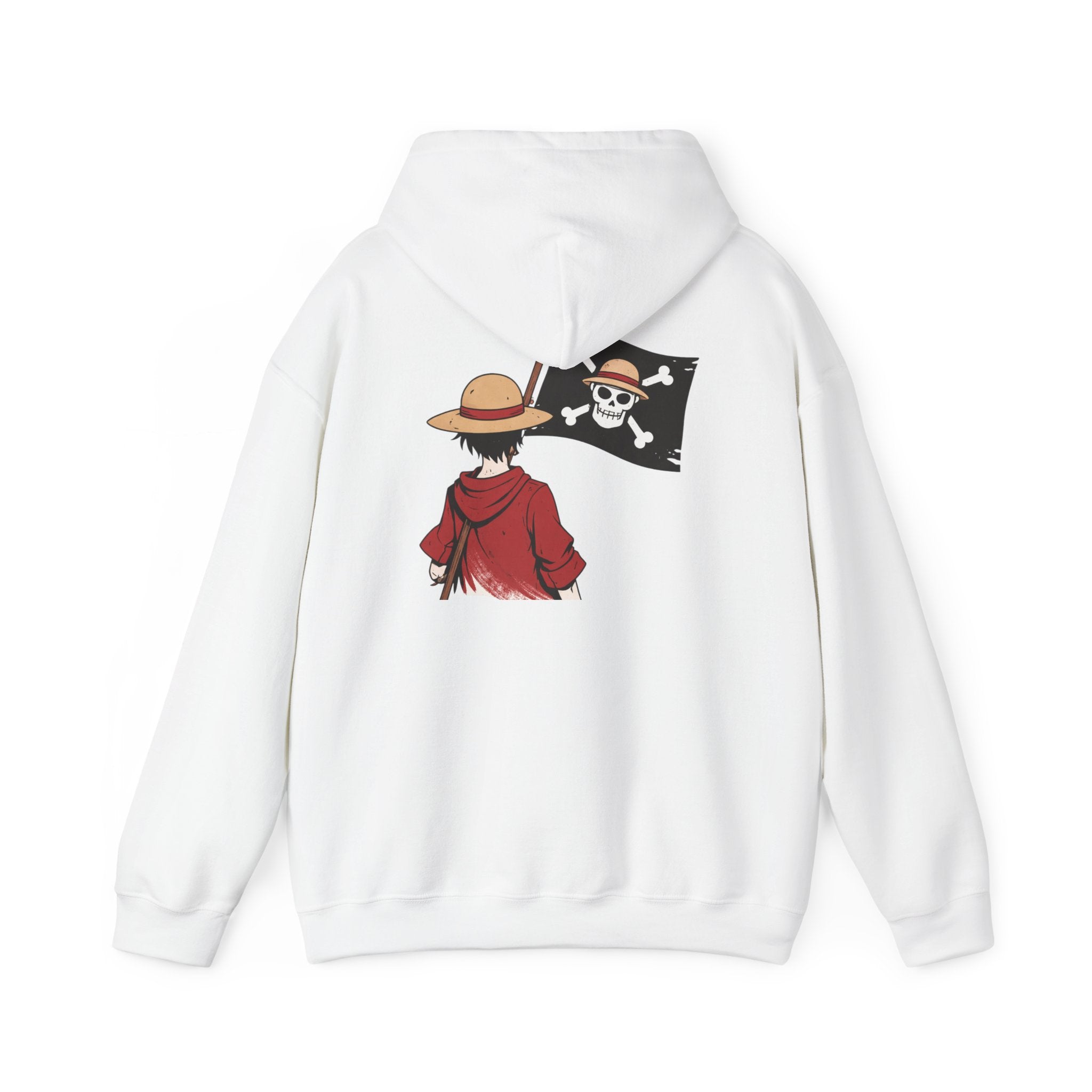 Hoodie — '自由は選択だ (Freedom is a Choice)' Luffy Straw Hat Pirate Back-Print Hooded Sweatshirt