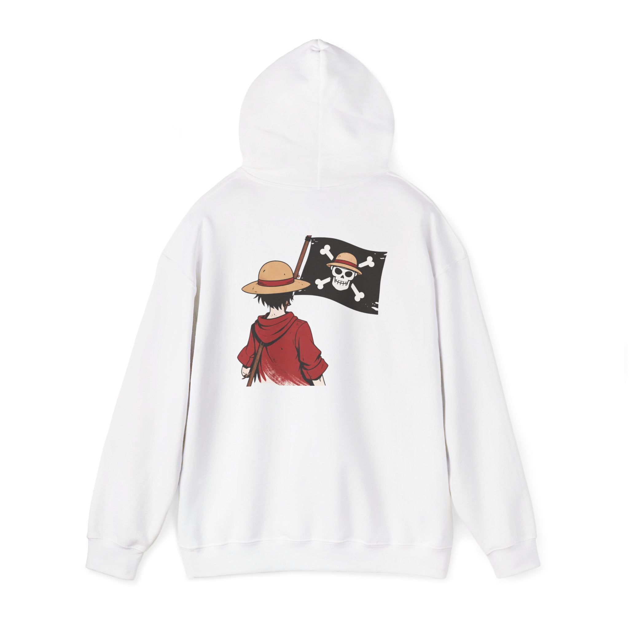 Hoodie — '自由は選択だ (Freedom is a Choice)' Luffy Straw Hat Pirate Back-Print Hooded Sweatshirt