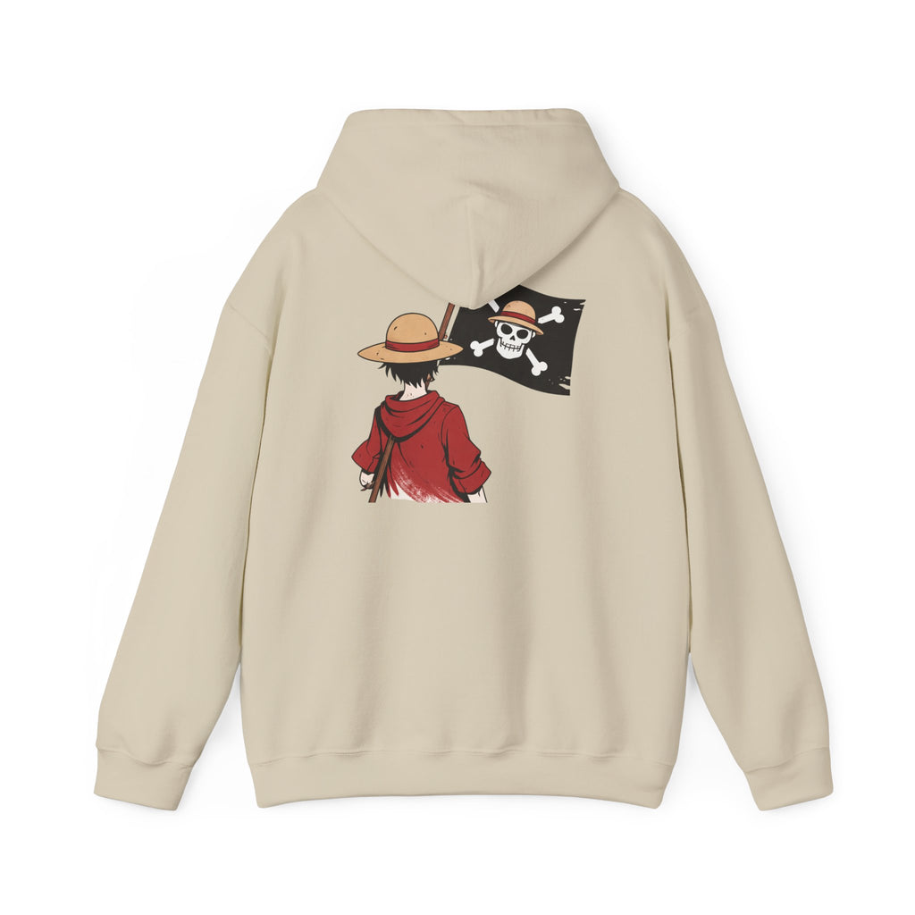 Hoodie — '自由は選択だ (Freedom is a Choice)' Luffy Straw Hat Pirate Back-Print Hooded Sweatshirt