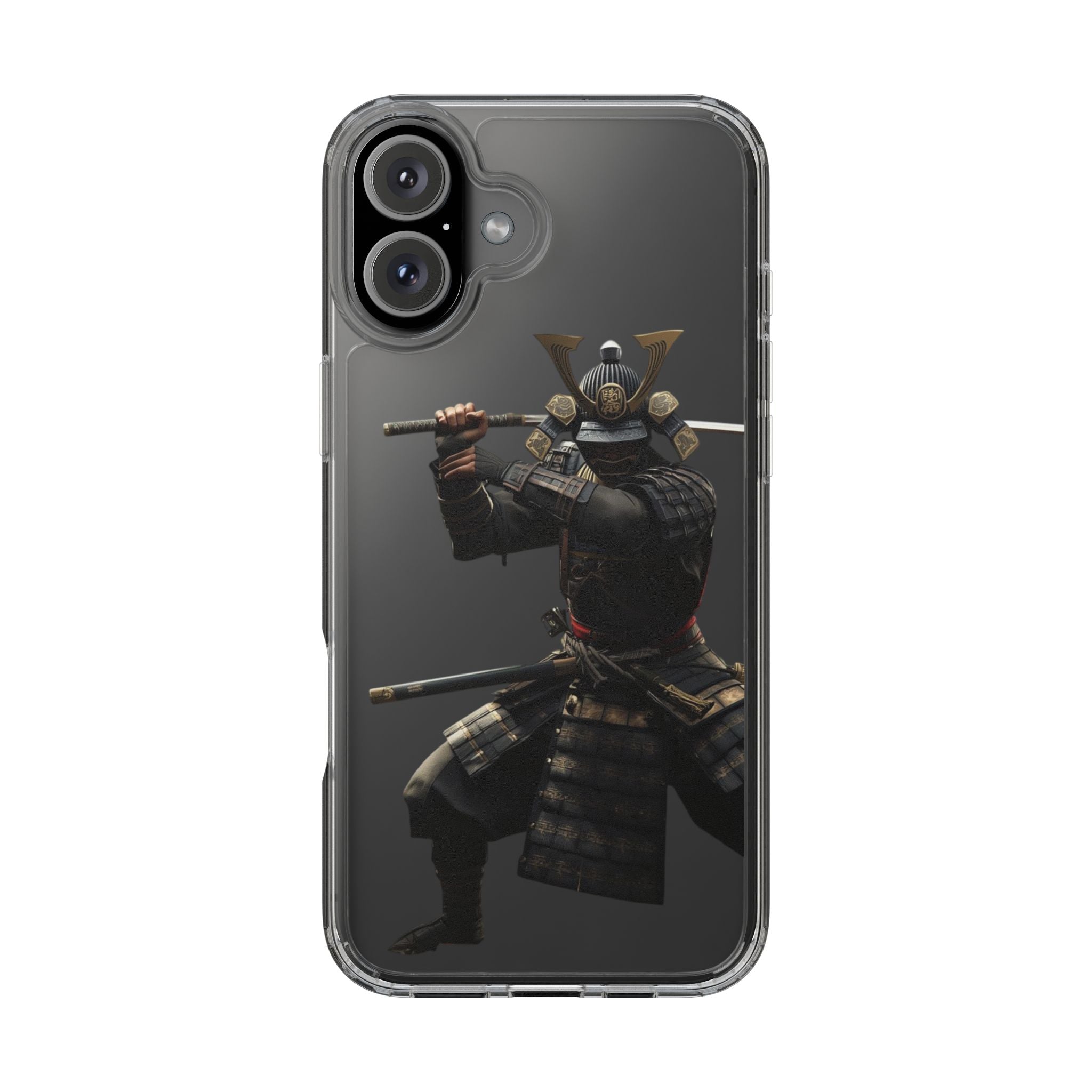 Samurai Warrior Clear Phone Case — Transparent Armor Design