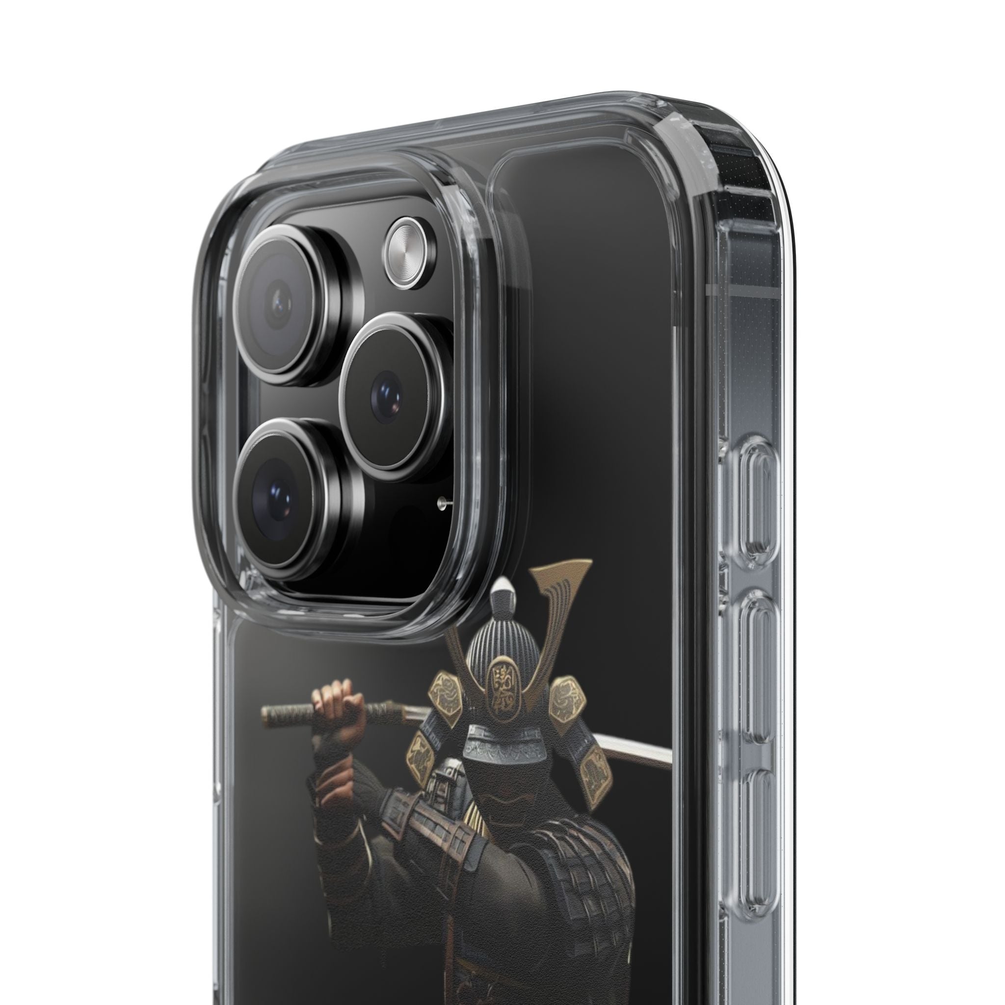 Samurai Warrior Clear Phone Case — Transparent Armor Design
