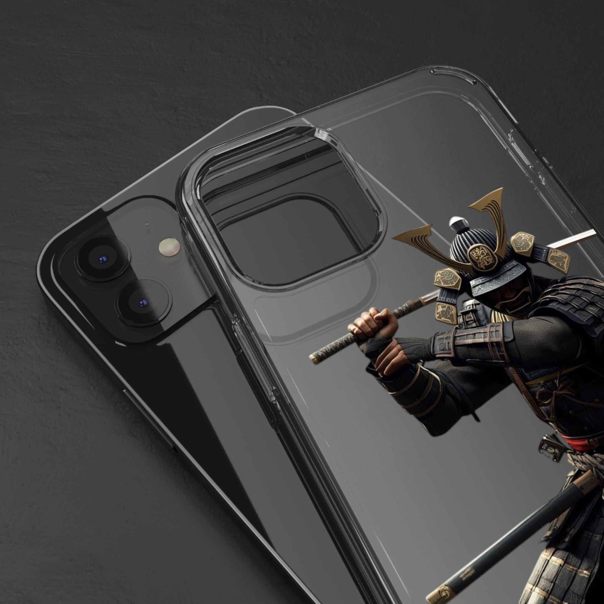 Samurai Warrior Clear Phone Case — Transparent Armor Design