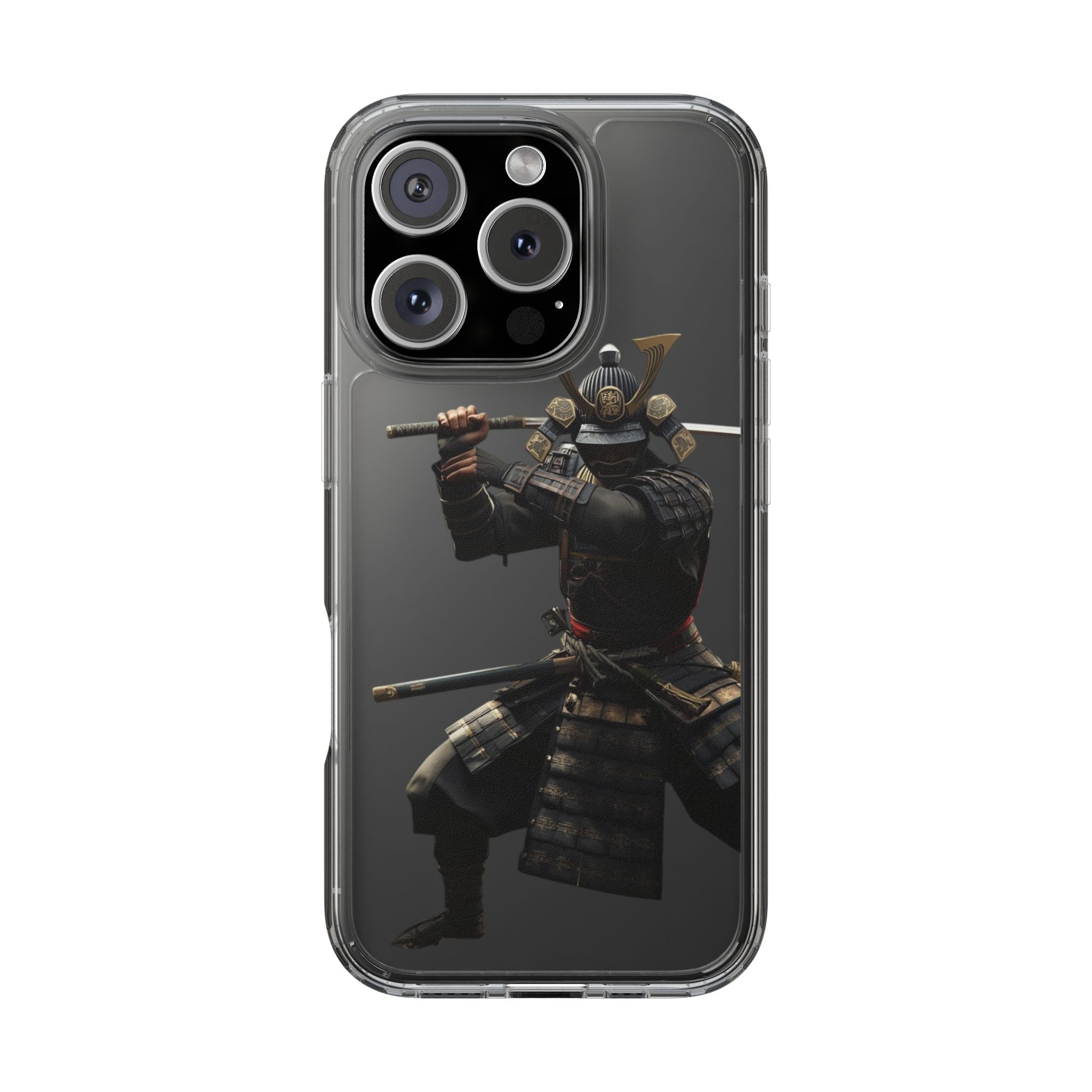 Samurai Warrior Clear Phone Case — Transparent Armor Design