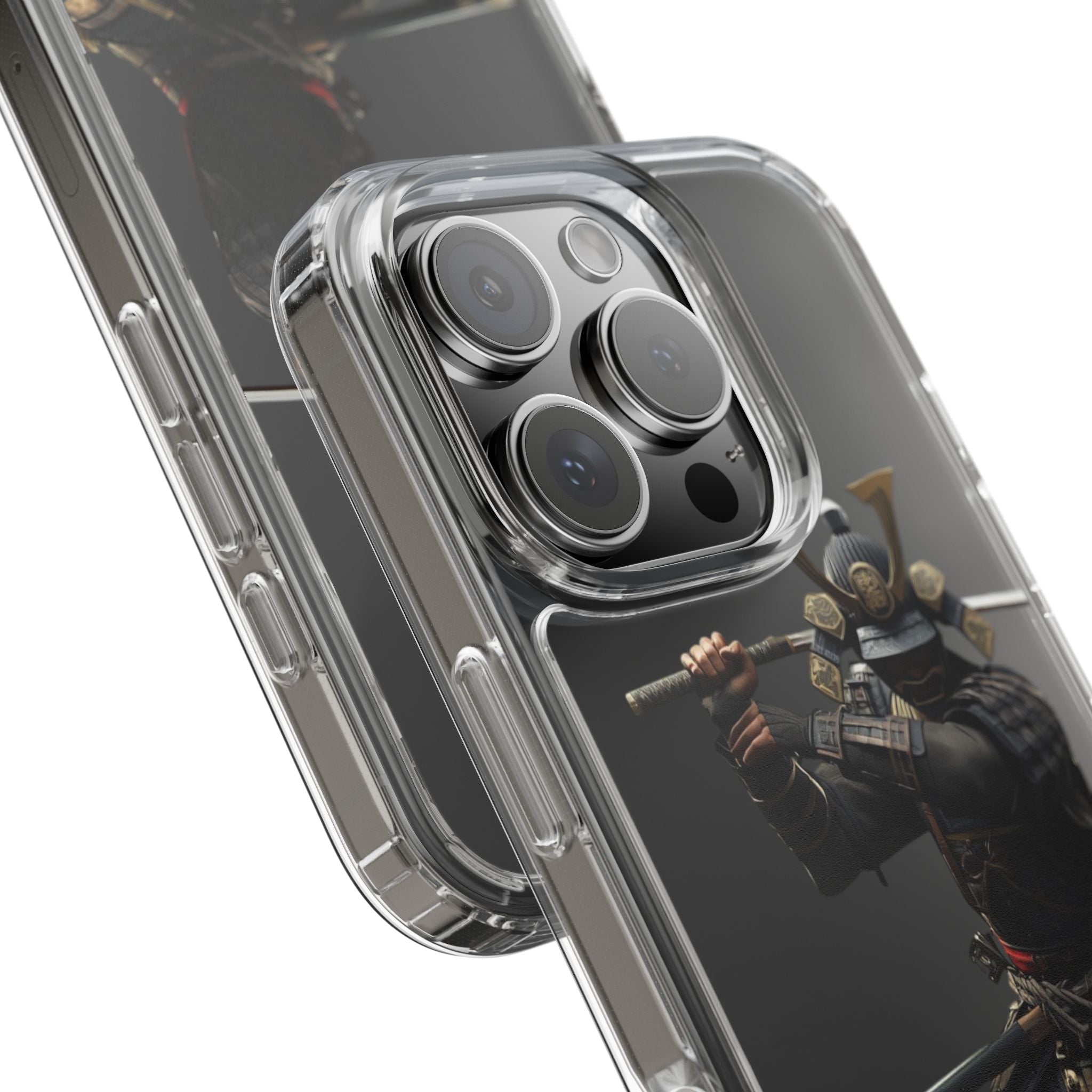 Samurai Warrior Clear Phone Case — Transparent Armor Design