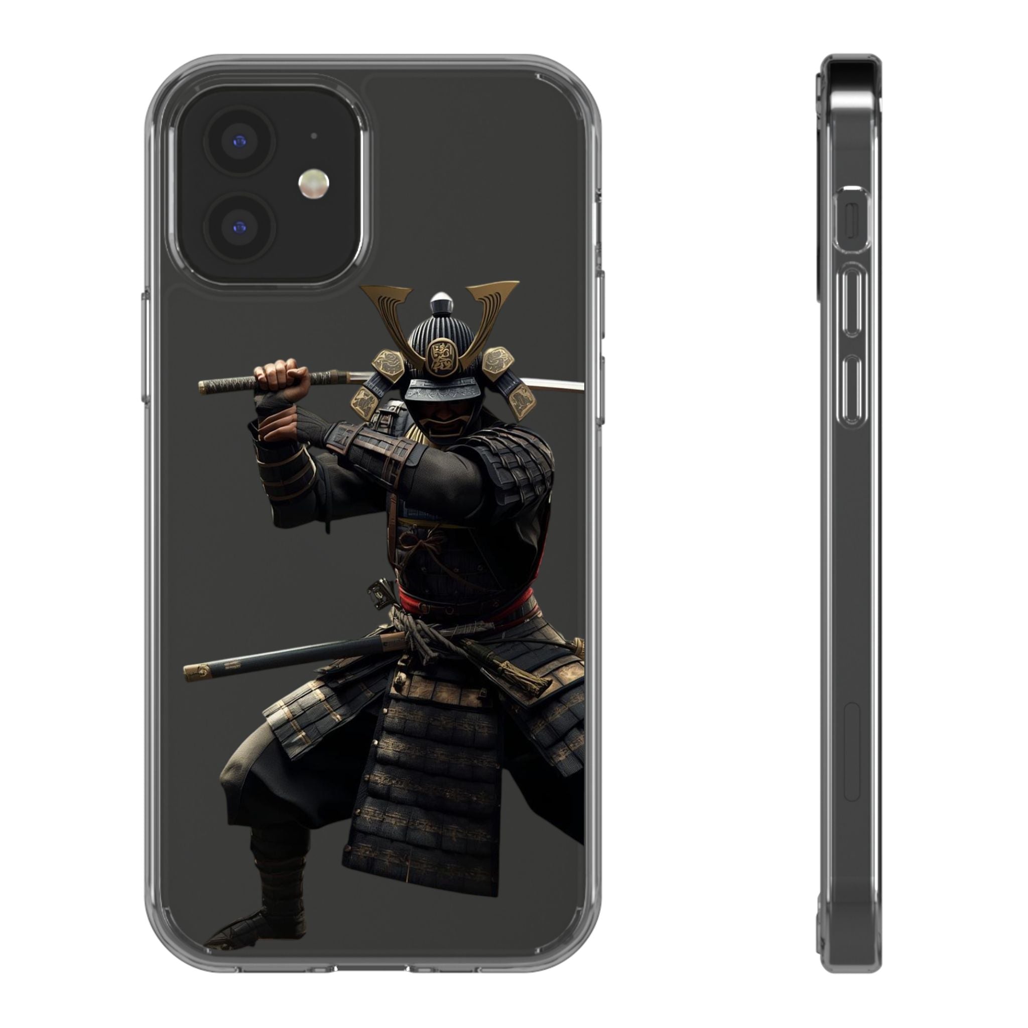 Samurai Warrior Clear Phone Case — Transparent Armor Design