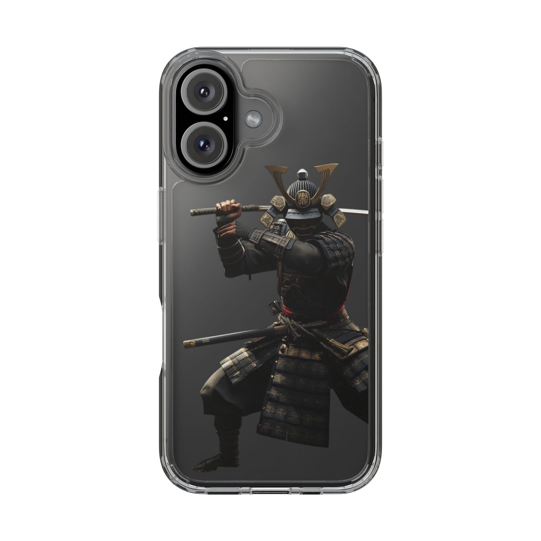 Samurai Warrior Clear Phone Case — Transparent Armor Design