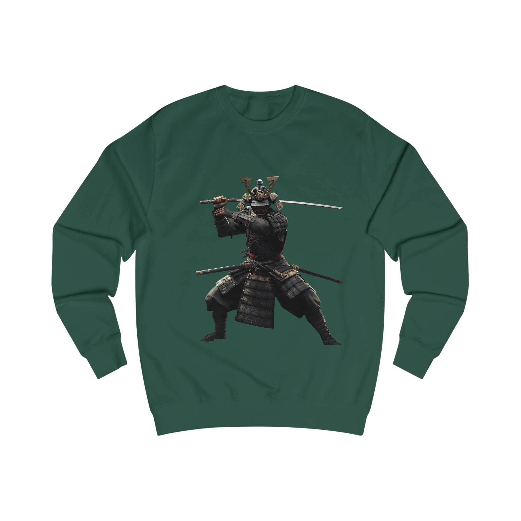 Samurai Warrior Illustration Sweatshirt | Japanese Kanji Back Print
