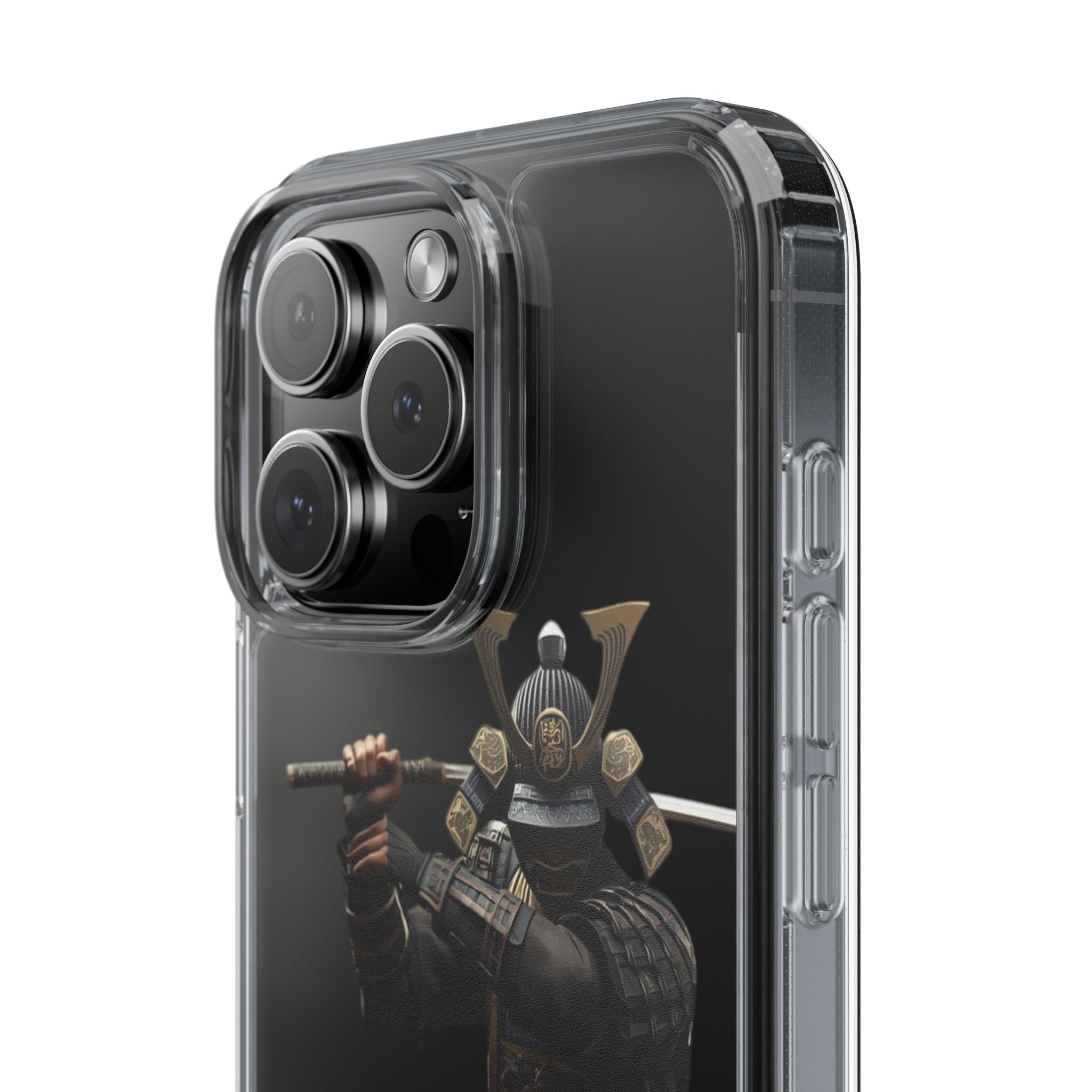 Samurai Warrior Clear Phone Case — Transparent Armor Design