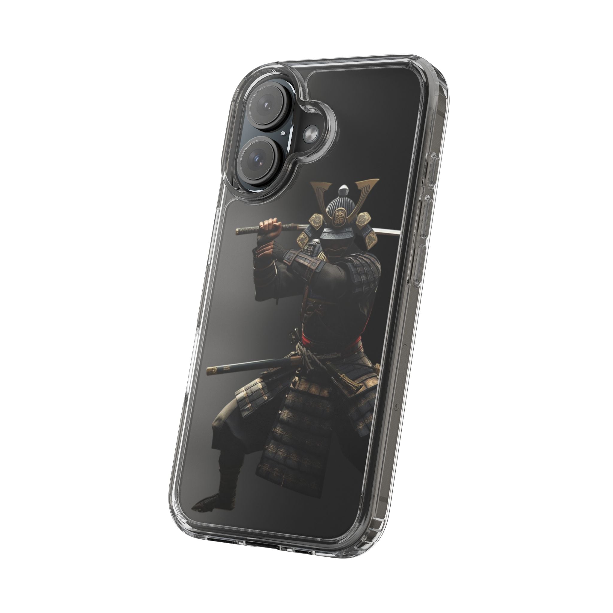 Samurai Warrior Clear Phone Case — Transparent Armor Design