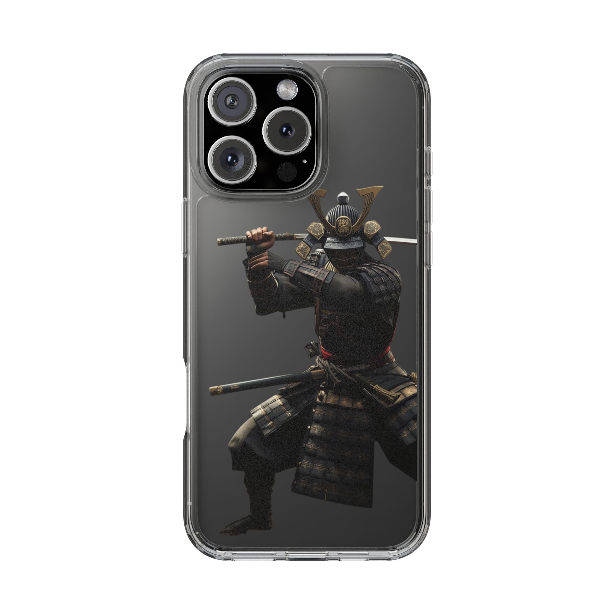 Samurai Warrior Clear Phone Case — Transparent Armor Design