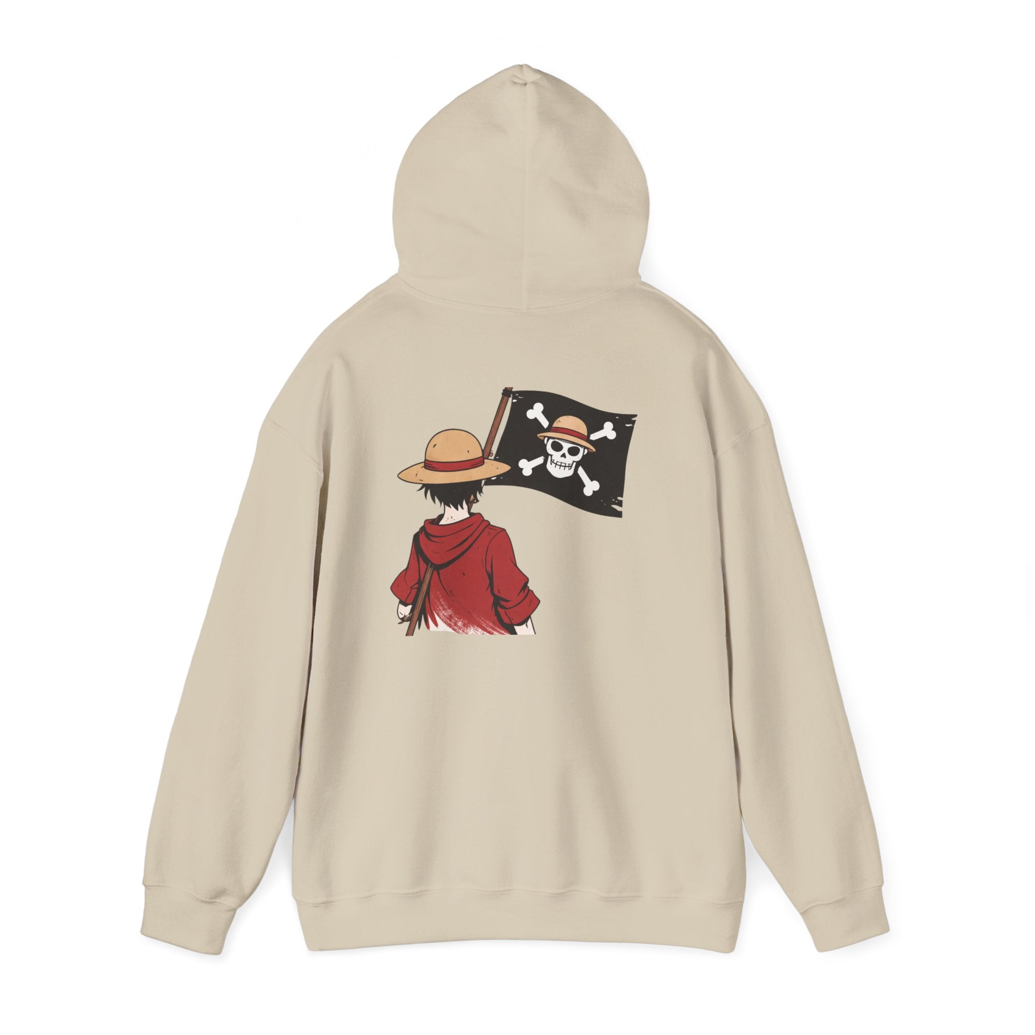 Hoodie — '自由は選択だ (Freedom is a Choice)' Luffy Straw Hat Pirate Back-Print Hooded Sweatshirt