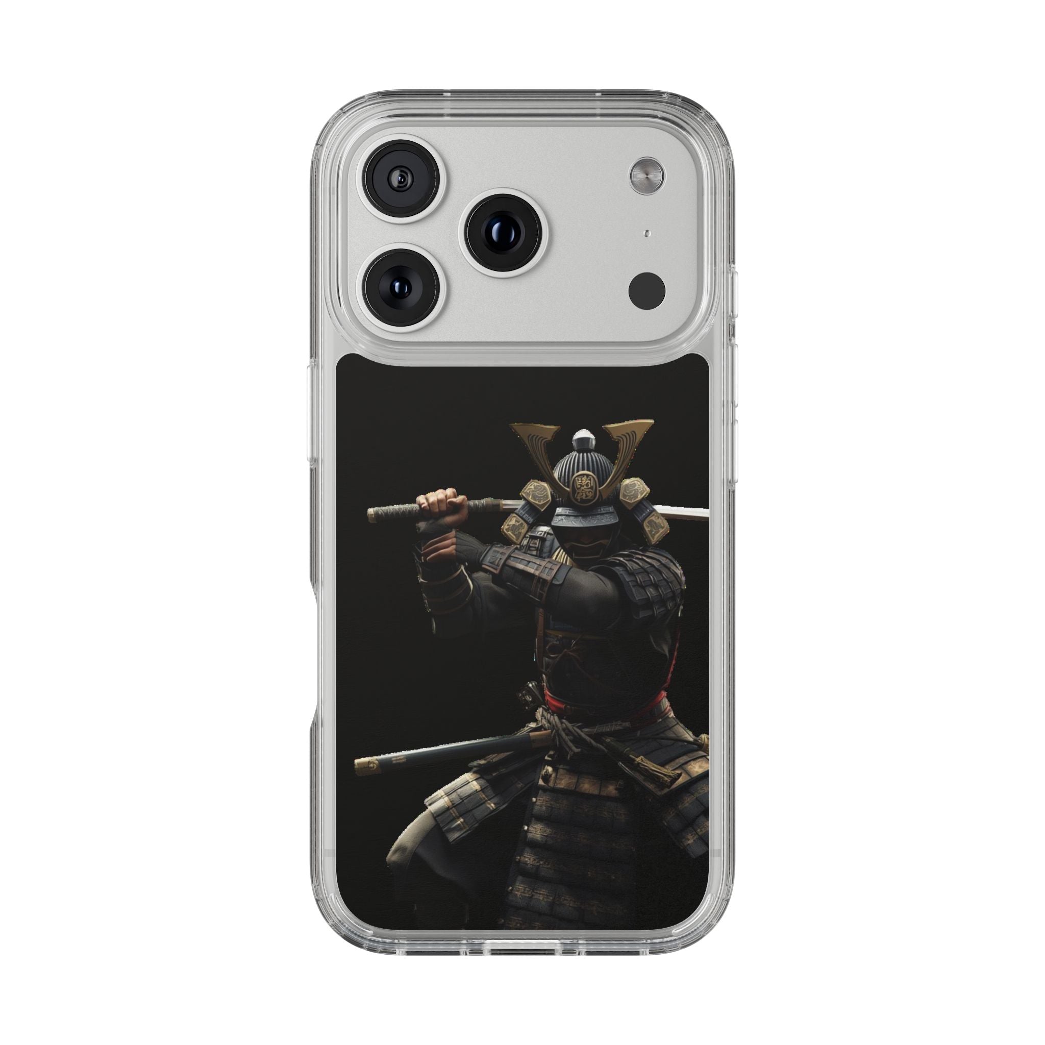 Samurai Warrior Clear Phone Case — Transparent Armor Design