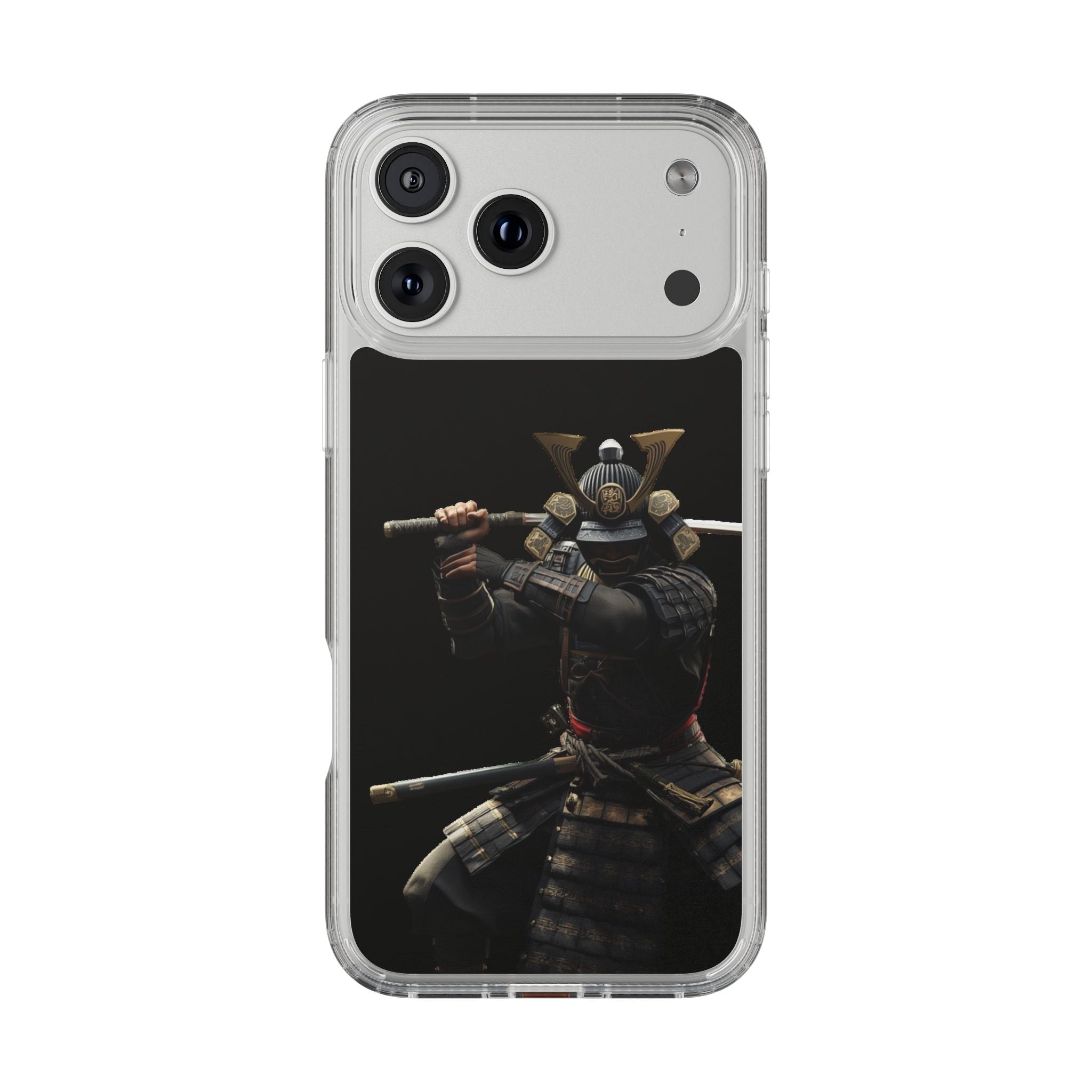 Samurai Warrior Clear Phone Case — Transparent Armor Design