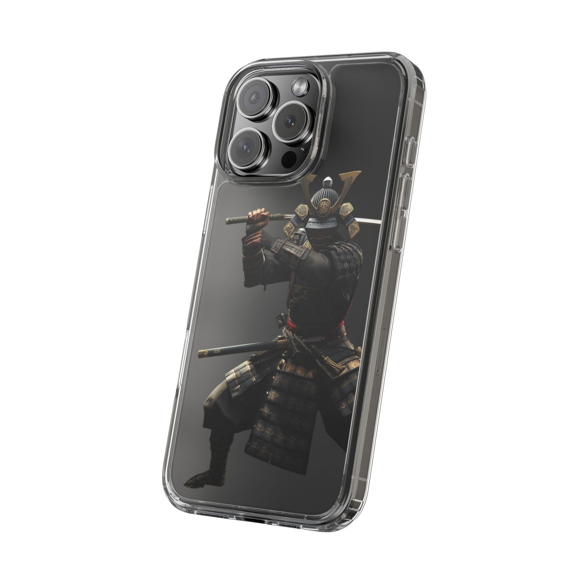 Samurai Warrior Clear Phone Case — Transparent Armor Design